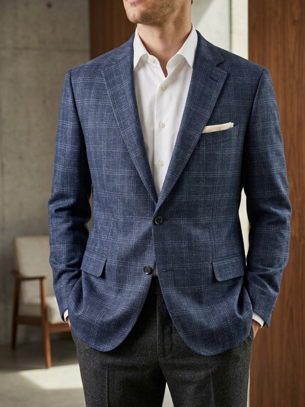 🇨🇦JACK VICTOR Blue Plaid Sport Coat